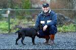Amsterdam 24 januari 2004
Huub Stapel met zijn Labrador hond Nero op Puppy cursus