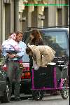 Amsterdam 18 januari 2004
Mariska Hulscher met kinderen in bakfiets en met ex man.