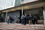 Den Haag 10 januari 2004
Advocaat Britta Bohler . De pers bij paleis van justitie in Den Haag bij rechtzaak Prinses Margartita