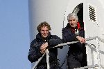 Biddinghuizen 16 januari 2006
Edwin Smulders en Klaas Wilting abseilen van windmolen van 70 meter hoog.