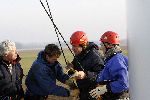 Biddinghuizen 16 januari 2006
Edwin Smulders en Klaas Wilting abseilen van windmolen van 70 meter hoog.v