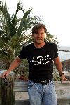 Curacao 5 januari 2006
Gerard Joling op vakantie op Curacao. T shirt 