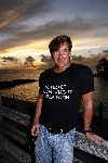 Curacao 5 januari 2006
Gerard Joling op vakantie op Curacao. T shirt 