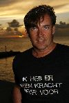 Curacao 5 januari 2006
Gerard Joling op vakantie op Curacao. T shirt 