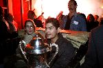 Alphen 19 januari 2006
Huldiging Jelle Klaasen en zijn vriendin nadat hij de lake side darts heet gewonnen. vader Jelle op de achtergrond