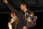 Alphen 19 januari 2006
Huldiging Jelle Klaasen nadat hij de lake side darts heet gewonnen.  Jelle met zijn vriendin