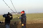 Biddinghuizen 16 januari 2006
Edwin Smulders en Klaas Wilting abseilen van windmolen van 70 meter hoog.