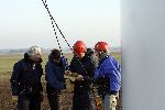 Biddinghuizen 16 januari 2006
Edwin Smulders en Klaas Wilting abseilen van windmolen van 70 meter hoog.