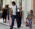 Ibiza 8 juli 2007
Marco Borsato en Leontine Borsato op vakantie met hun kinderen Luca Senna en Jada op ibiza.