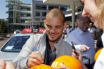 Amsterdam 4 juni 2010
Spelers Nederlands elftal melden zich bij het Hilton Hotel voor de laatste vriendschappelijke wedstrijd voor het WK. Wesley Sneijder
Peter Smulders bv