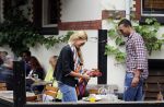 Amsterdam/Amstelveen 6 juli 2012
Badr Hari en Estelle Cruijff op terras en op weg naar reisburo in Lamborghini.
Peter Smulders bv