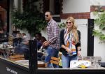 Amsterdam/Amstelveen 6 juli 2012
Badr Hari en Estelle Cruijff op terras en op weg naar reisburo in Lamborghini.
Peter Smulders bv