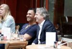 Amsterdam 3 juli 2012
Ruud Gullit op terras met Mark Teurlings en zijn dochter Joelle en ex schoonmoeder.
Peter Smulders bv