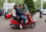 Amsterdam 19 juni 2013
Haringparty in het hilton hotel. Martijn en Amanda Krabbe op vespa scooter
Peter Smulders bv