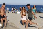 ibiza 14 juni 2013
Wesley en Rodney Sneijder aan het voetballen met Xelly en Rebecca Cabu v Kasbergen Gokhan Saki Reduan Diba en andere vrienden op het strand van Coco Beach.
Peter Smulders bv