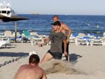 ibiza 14 juni 2013
Wesley en Rodney Sneijder aan het voetballen met Xelly en Rebecca Cabu v Kasbergen Gokhan Saki Reduan Diba en andere vrienden op het strand van Coco Beach.
Peter Smulders bv