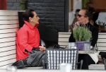 Amsterdam 21 juni 2018
Ans Markus met dochter Siegfried op terras