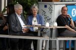 Amsterdam 19 juni 2018
Frits Bolkestein met zijn vrouw Femke Boersma op terras en op de utrechtsestraat.