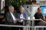 Amsterdam 19 juni 2018
Frits Bolkestein met zijn vrouw Femke Boersma op terras en op de utrechtsestraat.