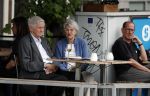Amsterdam 19 juni 2018
Frits Bolkestein met zijn vrouw Femke Boersma op terras en op de utrechtsestraat.