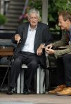 Amsterdam 19 juni 2018
Frits Bolkestein met zijn vrouw Femke Boersma op terras en op de utrechtsestraat.