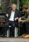 Amsterdam 19 juni 2018
Frits Bolkestein met zijn vrouw Femke Boersma op terras en op de utrechtsestraat.