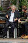 Amsterdam 19 juni 2018
Frits Bolkestein met zijn vrouw Femke Boersma op terras en op de utrechtsestraat.
