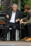 Amsterdam 19 juni 2018
Frits Bolkestein met zijn vrouw Femke Boersma op terras en op de utrechtsestraat.