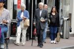 Amsterdam 19 juni 2018
Frits Bolkestein met zijn vrouw Femke Boersma op terras en op de utrechtsestraat.