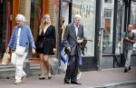 Amsterdam 19 juni 2018
Frits Bolkestein met zijn vrouw Femke Boersma op terras en op de utrechtsestraat.