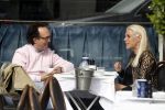 Amsterdam 23 april 2018
Judith Osborn met (een) vriend op straat en op terras bij George in Amsterdam zuid.