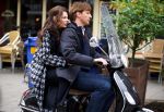 Amsterdam 14 mei 2018
Rifka Lodeizen tijdens opnames achter op scooter.
