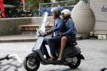Amsterdam 1 juli 2019
Astrid Joosten met haar nieuwe vriend Rob Peters . Ze vertrokken van het delamar theater (johan Kaartprijs) met hun vespa scooter richting huis.