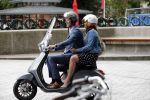Amsterdam 1 juli 2019
Astrid Joosten met haar nieuwe vriend Rob Peters . Ze vertrokken van het delamar theater (johan Kaartprijs) met hun vespa scooter richting huis.