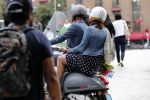 Amsterdam 1 juli 2019
Astrid Joosten met haar nieuwe vriend Rob Peters . Ze vertrokken van het delamar theater (johan Kaartprijs) met hun vespa scooter richting huis.