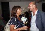 Amsterdam 1 juli 2019
Astrid Joosten met haar nieuwe vriend Rob Peters . Ze vertrokken van het delamar theater (johan Kaartprijs) met hun vespa scooter richting huis.