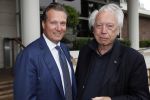 Amsterdam 12 juni 2019
Haringparty bij het Hilton hotel. David Bijlsma met Cees dam