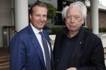 Amsterdam 12 juni 2019
Haringparty bij het Hilton hotel. David Bijlsma met Cees dam