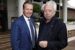 Amsterdam 12 juni 2019
Haringparty bij het Hilton hotel. David Bijlsma met Cees dam