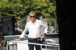 Amsterdam 18 juni 2019
Mike Kesseler de  nieuwe vriend van SBS6 presentatrice Sandra Schuurhof bij zijn woonark.
