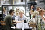 Amsterdam 19 juni 2020
Donny v d Beek Dusan tadic en Klaasjan Huntelaar aan het lunchen bij ferilliâ€™s op de beethovenstraat.