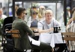 Amsterdam 19 juni 2020
Donny v d Beek Dusan tadic en Klaasjan Huntelaar aan het lunchen bij ferilliâ€™s op de beethovenstraat.