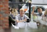 Amsterdam 19 juni 2020
Donny v d Beek Dusan tadic en Klaasjan Huntelaar aan het lunchen bij ferilliâ€™s op de beethovenstraat.