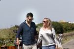 Noordwijk 24 juni 2020
Eva Jinek met partner Dexter v d Voorn en hun zoontje Pax  bij het strand van Noordwijk