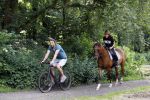 Amsterdamse Bos 26 juni 2021
Fajah Lourens en haar nieuwe vriend Bart Hondebrink in het Amsterdamse bos. Fajah te paard en Bart op een mountainbike