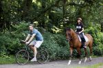 Amsterdamse Bos 26 juni 2021
Fajah Lourens en haar nieuwe vriend Bart Hondebrink in het Amsterdamse bos. Fajah te paard en Bart op een mountainbike