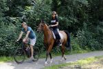 Amsterdamse Bos 26 juni 2021
Fajah Lourens en haar nieuwe vriend Bart Hondebrink in het Amsterdamse bos. Fajah te paard en Bart op een mountainbike
