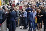 Amsterdam 22 juli 2021
Herdenkingsdienst van Peter R de Vries in Carre . Frits Barend met zijn vrouw