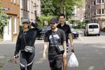 Amsterdam 19 juli 2021
Glennis Grace en haar  vriend LÃ©vy Simon en zoon  op straat