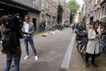 Amsterdam 7 en 10 juli 2021
Op de plek waar Peter R de Vries neergeschoten is leggen mensen bloemen neer.  Malou Peter van de NOS